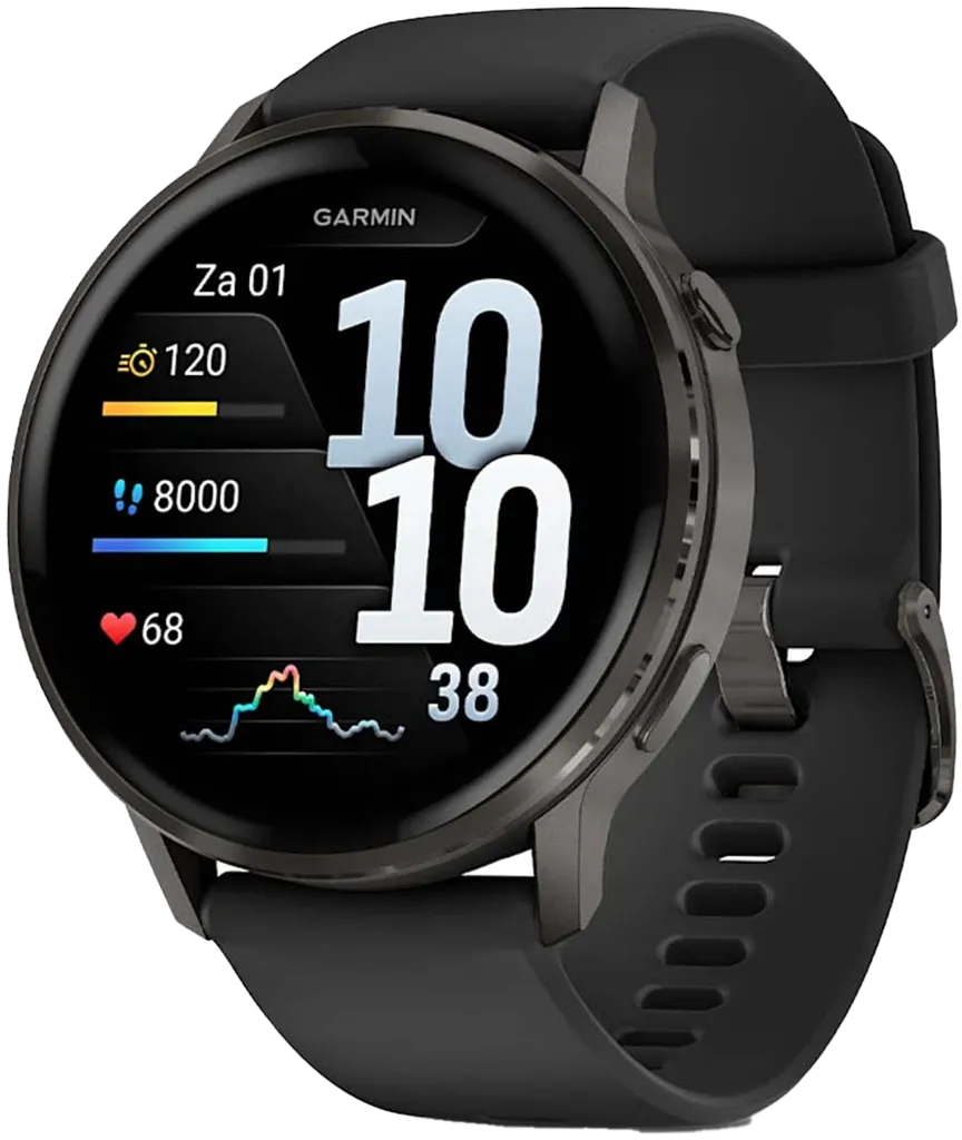 GARMIN Smartwatch Venu 4 - 45mm - Gray - Silicone noir