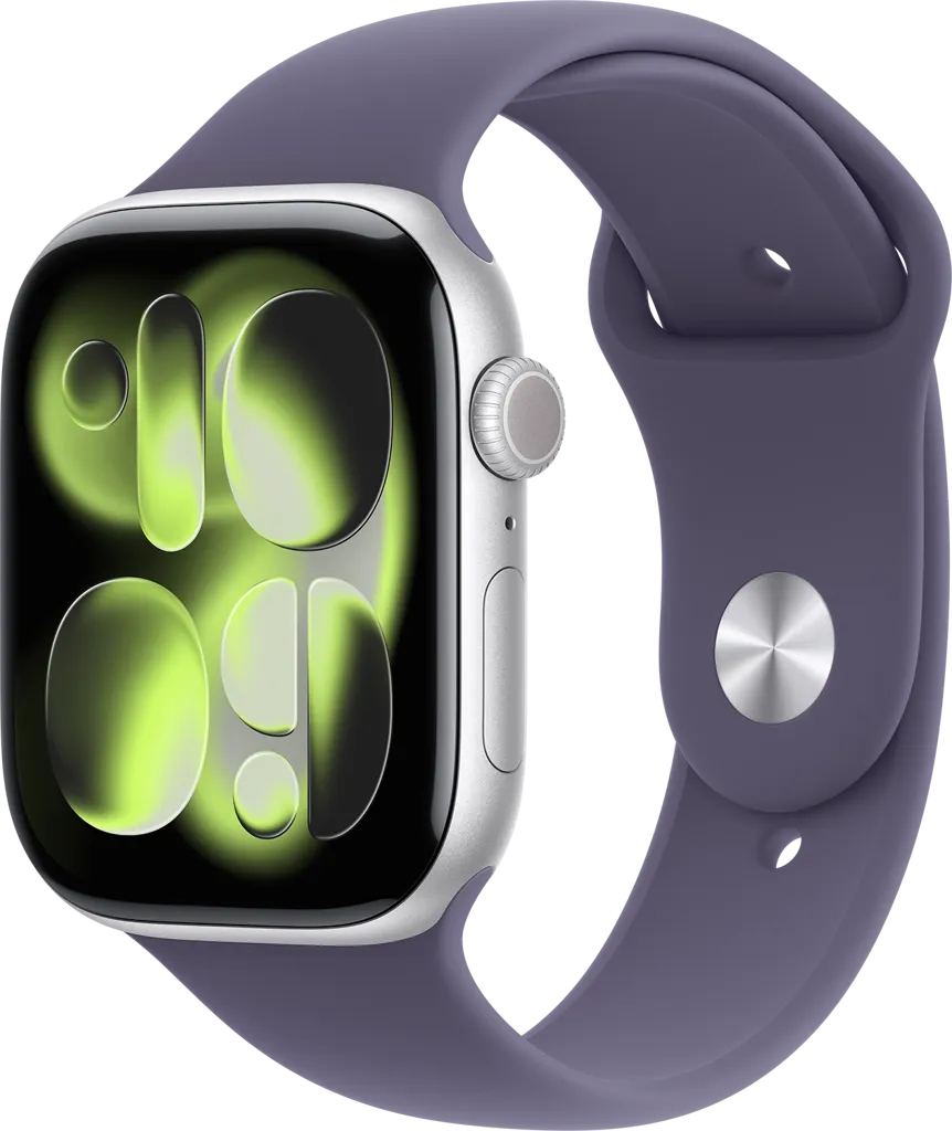APPLE Watch Series 11 GPS - 46mm - Aluminium Silver - Purple Frog Sport Band - M/L