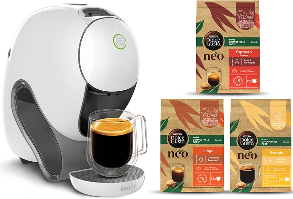 KRUPS Machine à café Nescafé Dolce Gusto Caffé blanc + 3 boîtes Pods NEO