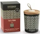 ESTEBAN Bougie déco parfumée rechargeable 180g - Teck et Tonka