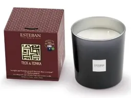 ESTEBAN Bougie parfumée rechargeable 450g Teck et Tonka