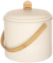 PEBBLY Seau à compost d'intérieur en acier - 3,5 L - Blanc