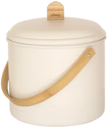 PEBBLY Seau à compost d'intérieur en acier - 3,5 L - Blanc