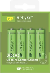 GP 4 batteries AA ReCyko+ rechargeables - 2.000 mAh
