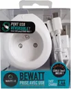 WATT&CO Prise avec Chargeur USB Réversible  - Blanc