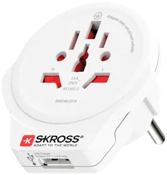 SKROSS Adaptateur de voyage World to Europe USB