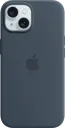 APPLE Coque en silicone avec MagSafe pour iPhone 15 - Bleu orage