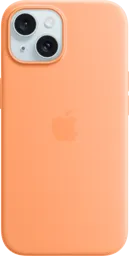 APPLE Coque en silicone avec MagSafe pour iPhone 15 - Sorbet à l’orange