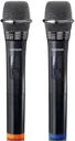 LENCO 2 Microphones sans fil avec récepteur 6,3mm - MCW-020BK - Noir