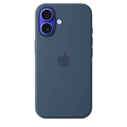 APPLE Coque silicone avec MagSafe pour iPhone 16 - Denim