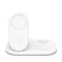 BELKIN Station de charge magnétique 3-en-1 BoostCharge Pro avec Qi2 (15 W) - Blanc