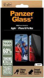PANZERGLASS Protection écran Privacy pour iPhone 16 Pro Max