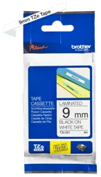BROTHER Ruban pour étiqueteuse 9mm TZe-221 - Noir sur blanc