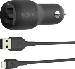 BELKIN Chargeur de voiture BOOST↑CHARGE™ - 2x USB A avec câble Lighting - USB A