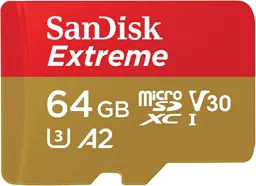 SANDISK Carte Mémoire MicroSDXC Extreme UHS-I - 64 Go