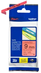BROTHER Ruban pour étiqueteuse 9mm TZe-421 - Noir sur rouge