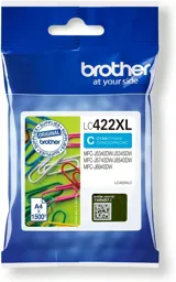 BROTHER Cartouche d'encre LC422XLC - Cyan