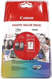 CANON Cartouches d'encre PG-540L/CL-541XL + 50 Papiers Photo 10x15