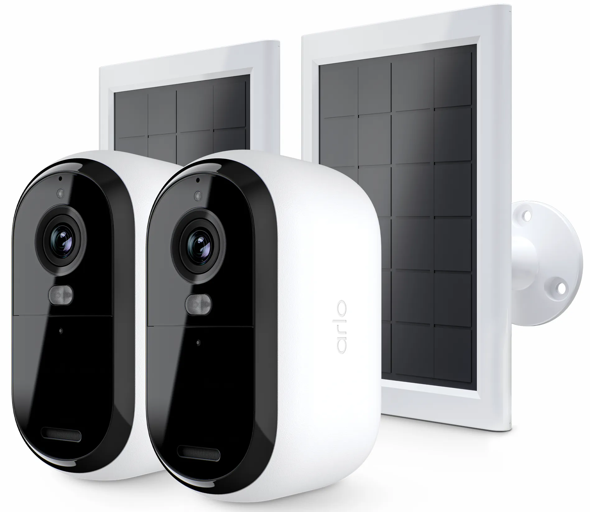 ARLO Camera de surveillance Essential 2K & Panneau solaire - 2 pièces - Blanc