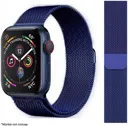 IBROZ Bracelet pour Montre connectée Apple Watch 8, 7, 6, SE, 5, 4, 3 - 42/44/45/49mm - Acier - Bleu