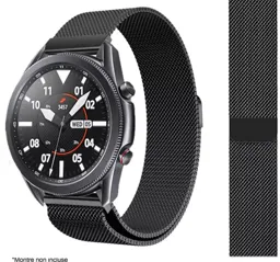 IBROZ Bracelet Universel pour Montre connectée - 20mm - Acier - Noir