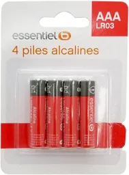 ESSENTIEL-B 4 piles alcalines AAA LR03