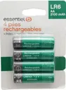 Piles rechargea ESSENTIELB LR06 AA Lot 4