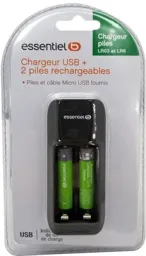 ESSENTIEL-B Chargeur de piles + 2xAAA 700Nimh
