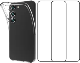 ESSENTIEL-B Coque + 2 Verres Trempés - Samsung Galaxy S23 - Transparent