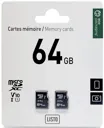 LISTO Carte Micro SDXC UHS-I - 64 Go - 2 Pièces