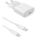 ESSENTIEL-B Chargeur secteur USB-C 20 W + cable Lightning - Blanc