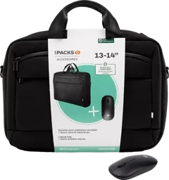 ESSENTIEL-B Sacoche 13-14'' Urban + Souris sans fil - Noir