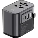 ADEQWAT Adaptateur de voyage Universel 4-en-1 - 30W - Noir