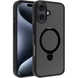 ADEQWAT Coque magnétique avec stand pour iPhone 16 Plus - Noir