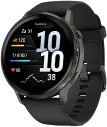 GARMIN Smartwatch Venu 4 - 45mm - Gray - Silicone noir