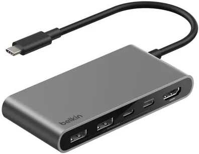 Belkin Hub Connect avec 4 USB et 1 HDMI 4K - Gris